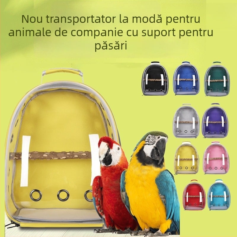 Rucsac transparent pentru papagal – transport pentru pasăre de companie, portabil, pentru ieșiri