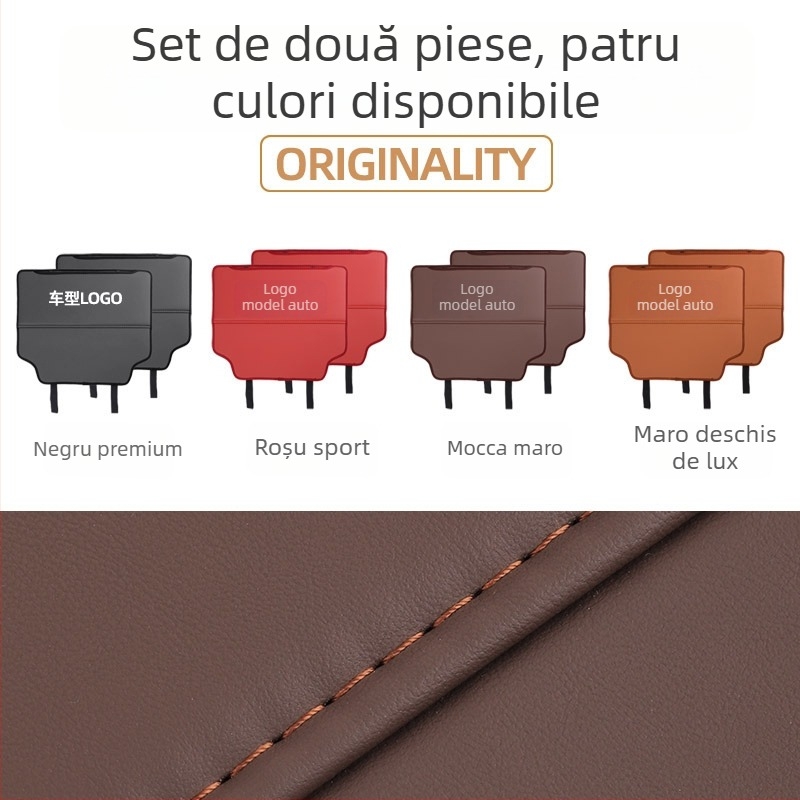 Mingshang Protecție din piele a spatelui banchetei, anti-kick, universal pentru toate sezoanele, model cu logo auto, umplut cu burete