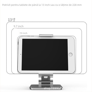 Jiushark JSP-3 Suport pentru tabletă – din aluminiu, pliabil, rotativ, de birou, telescopic