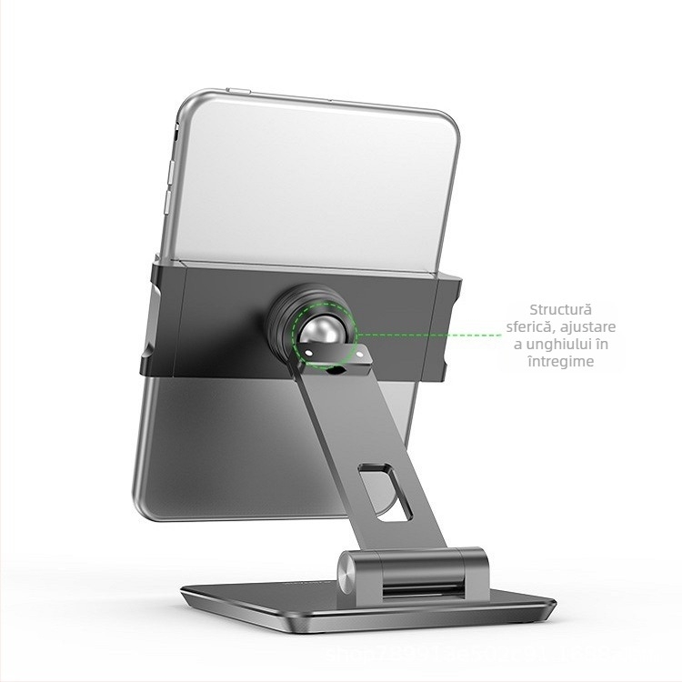 Jiushark JSP-3 Suport pentru tabletă – din aluminiu, pliabil, rotativ, de birou, telescopic