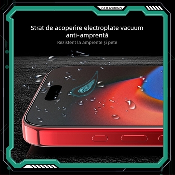 Protector din sticlă securizată pentru ecran, seria ATB Rex, finisaj mat, pentru iPhone 14 Pro Max