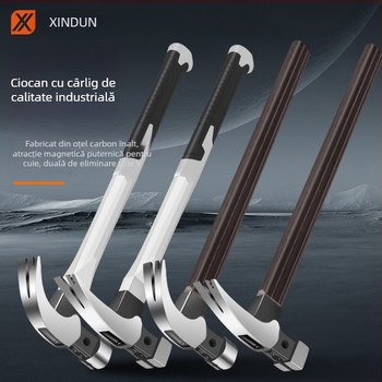 Ciocan cu gheare – cap din oțel cu carbon înalt, mâner din fibră, 0.75 kg, cap pătrat/rotund