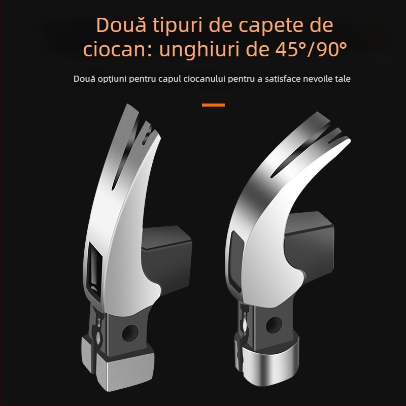 Ciocan cu gheare – cap din oțel cu carbon înalt, mâner din fibră, 0.75 kg, cap pătrat/rotund
