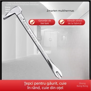 Unealtă hexagonală din oțel carbon – extractor de cui, dalta de demontare și ciocan