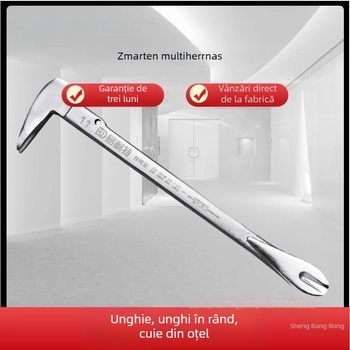 Unealtă hexagonală din oțel carbon – extractor de cui, dalta de demontare și ciocan