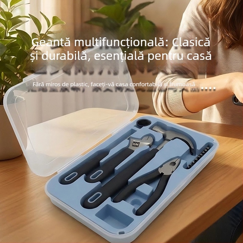 Set de scule pentru uz casnic, 15 piese, oțel crom-vanadiu, multifuncțional pentru reparații casnice