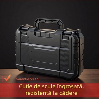 Cutie de unelte din plastic, robustă, multifuncțională, portabilă, cu capacitate mare, pentru reparații electrice la domiciliu și unelte hardware