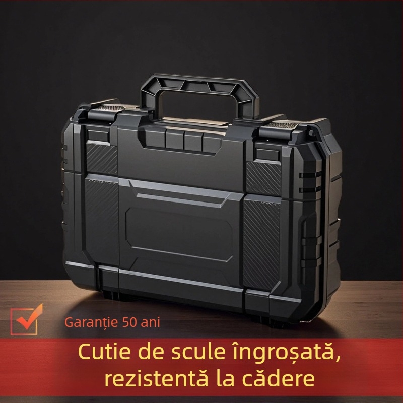 Cutie de unelte din plastic, robustă, multifuncțională, portabilă, cu capacitate mare, pentru reparații electrice la domiciliu și unelte hardware