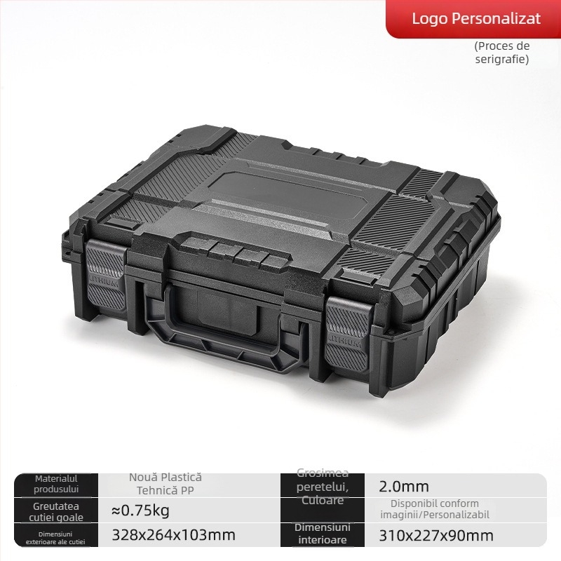 Cutie de unelte din plastic, robustă, multifuncțională, portabilă, cu capacitate mare, pentru reparații electrice la domiciliu și unelte hardware