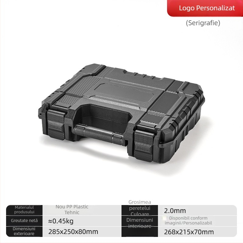 Cutie de unelte din plastic, robustă, multifuncțională, portabilă, cu capacitate mare, pentru reparații electrice la domiciliu și unelte hardware