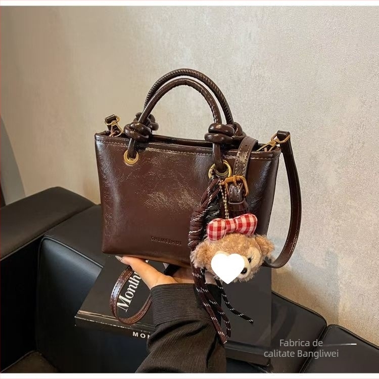 Geantă bucket unisex, piele sintetică, căptușeală din pânză, Primăvara 2025