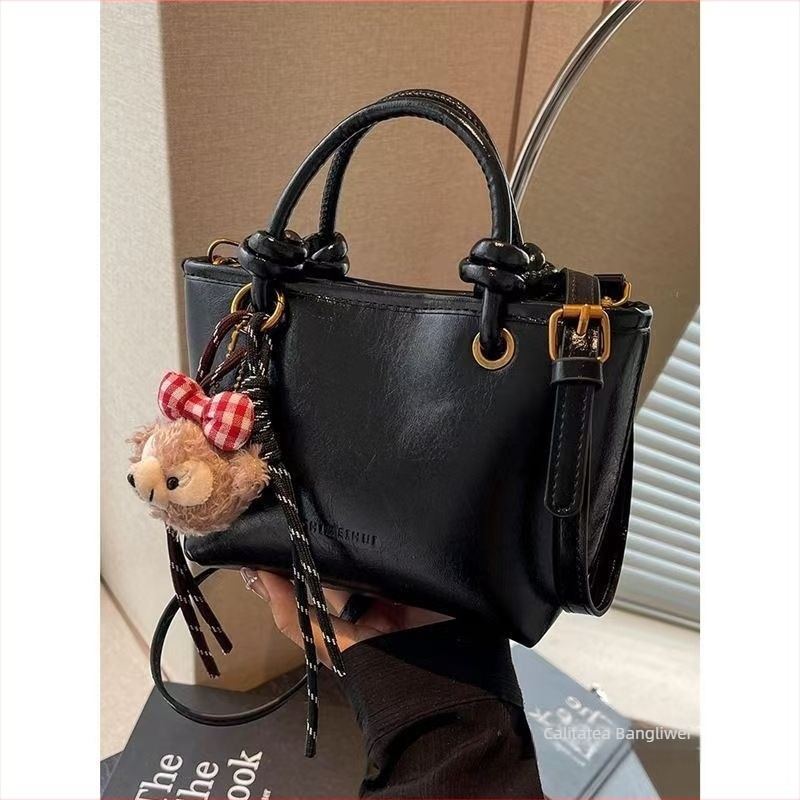 Geantă bucket unisex, piele sintetică, căptușeală din pânză, Primăvara 2025