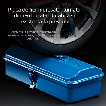 Cutie metalică pentru unelte, capac basculant, construcție din fier întărit, pentru uz casnic