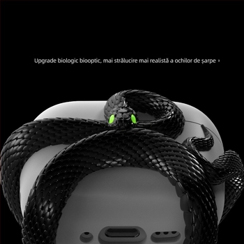 Xksu husă de protecție din seria Șarpe pentru Apple AirPods Pro 3 și AirPods 4 Gen - Stil Cartoon, Turnare prin injecție, Material PC