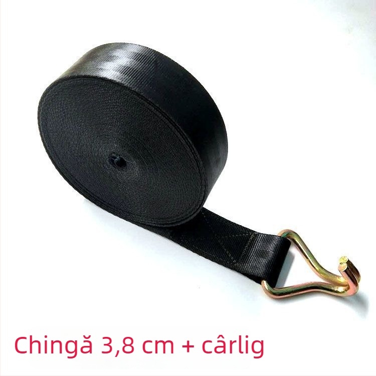 Curea de fixare din poliester pentru camioane, cu tensionator; Material: Poliester; Tip: Curea de fixare; Mecanism de tensionare: tensionator