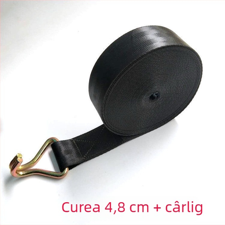 Curea de fixare din poliester pentru camioane, cu tensionator; Material: Poliester; Tip: Curea de fixare; Mecanism de tensionare: tensionator