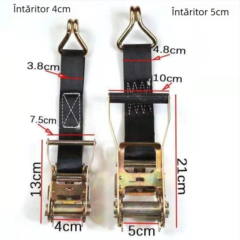 Curea de fixare din poliester pentru camioane, cu tensionator; Material: Poliester; Tip: Curea de fixare; Mecanism de tensionare: tensionator