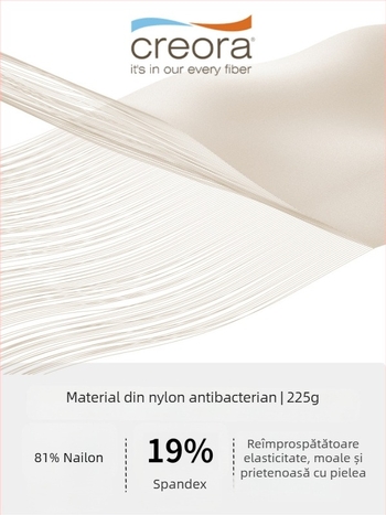 Body antibacterian cu bretele încrucișate, respirant și cu gestionare a umezelii; compoziție: nailon 81% / spandex 19%; fără burete pentru bust