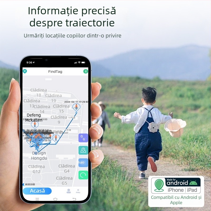 Locator GPS pentru animale AK-28B pentru Android și iOS, baterie de 240 mAh, urmărire istorică și poziționare globală