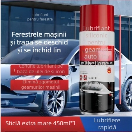 Lubrifiant siliconic pentru geamuri auto, protecție împotriva fisurilor la panourile ușilor, mecanisme de ridicare și încuietori