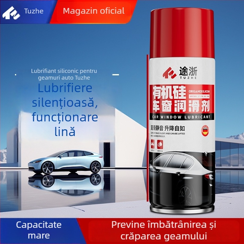 Lubrifiant siliconic pentru geamuri auto, protecție împotriva fisurilor la panourile ușilor, mecanisme de ridicare și încuietori