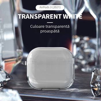 Carcasă TPU transparentă pentru AirPods 3 și AirPods Pro, husă clară pentru căști Apple Bluetooth