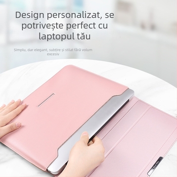 Geantă pentru laptop cu suport încorporat și organizator 3 în 1; compatibilă cu MacBook Pro/Air și alte laptopuri; material piele imitatie, interior plușat, închidere magnetică