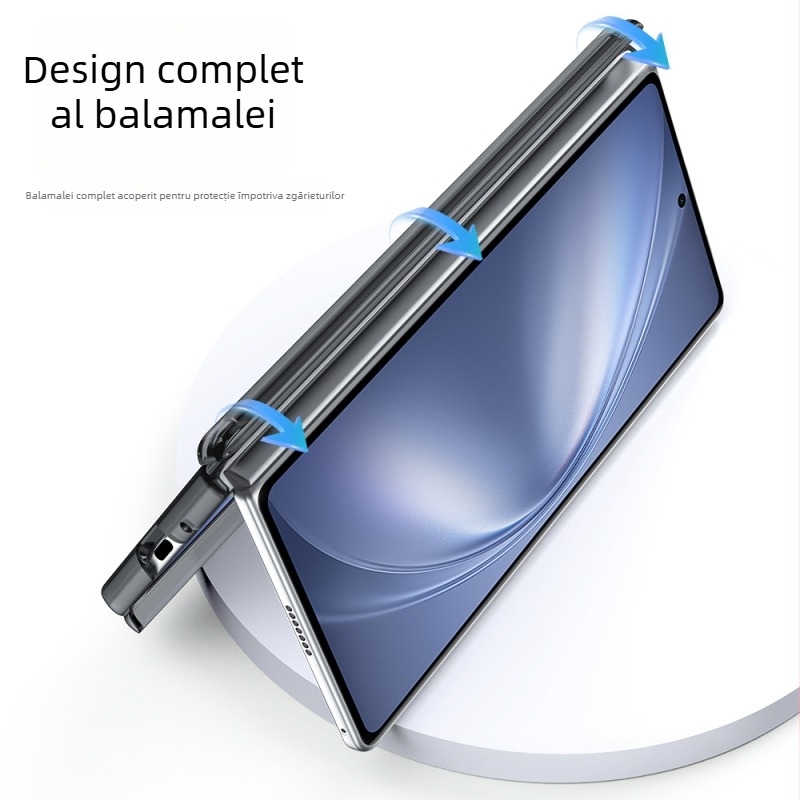 Carcasă spate pentru Vivo X Fold5 cu axă centrală magnetică și balama dublă, piele sintetică, protecție la șocuri, anti-amprente