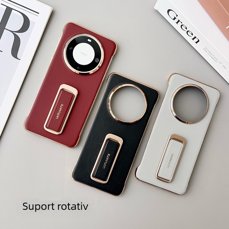 Husa Huawei Pura80 cu suport rotativ, PU piele, finis mat, protecție la șocuri, anti-cadere, prindere magnetică Mate70Pro