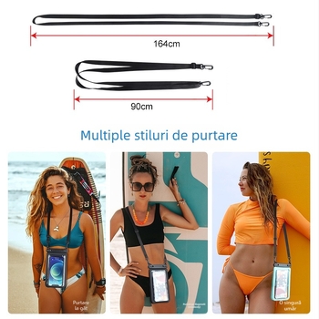 Husă impermeabilă pentru telefoane, pentru două dispozitive, potrivită pentru fotografiere sub apă și activități în aer liber
