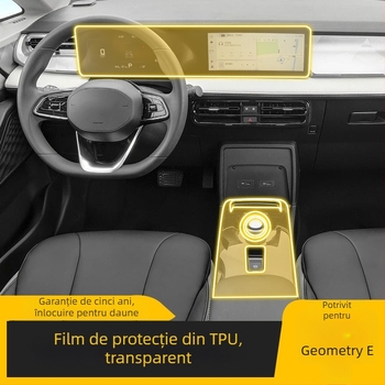 Geely Geometry E folie protectoare PET pentru ecranul consolei centrale; potrivire universală; rezistență la temperaturi înalte și scăzute.