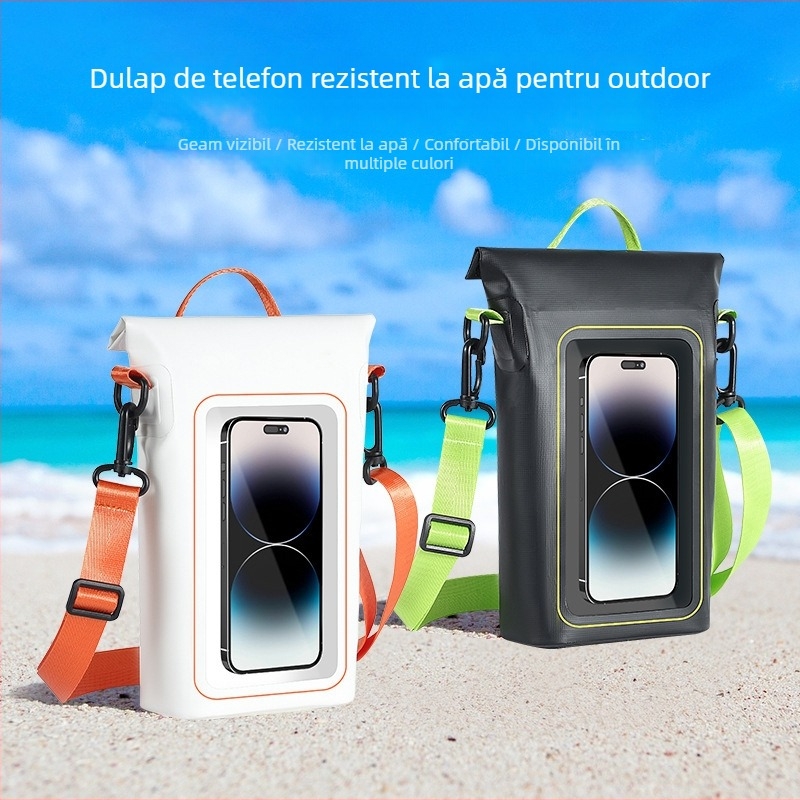 Sanhu Outdoor husă impermeabilă din PVC pentru telefon cu touchscreen – husă transparentă pentru plajă, pescuit și camping
