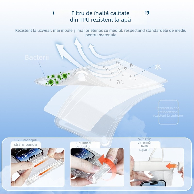 Husă impermeabilă pentru telefon din TPU, confecționare prin presare, personalizare disponibilă, stil unisex, model monocrom