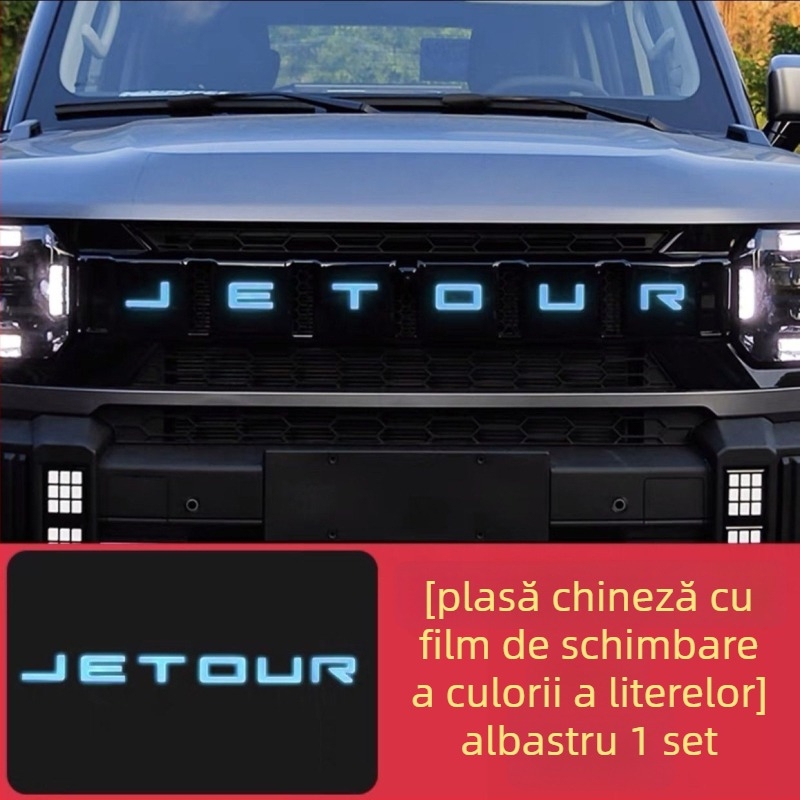 Film de modificare a farurilor de zi pentru Jietu Traveler – material TPU, folie decorativă pentru grilă și etichetă cu litere luminoase