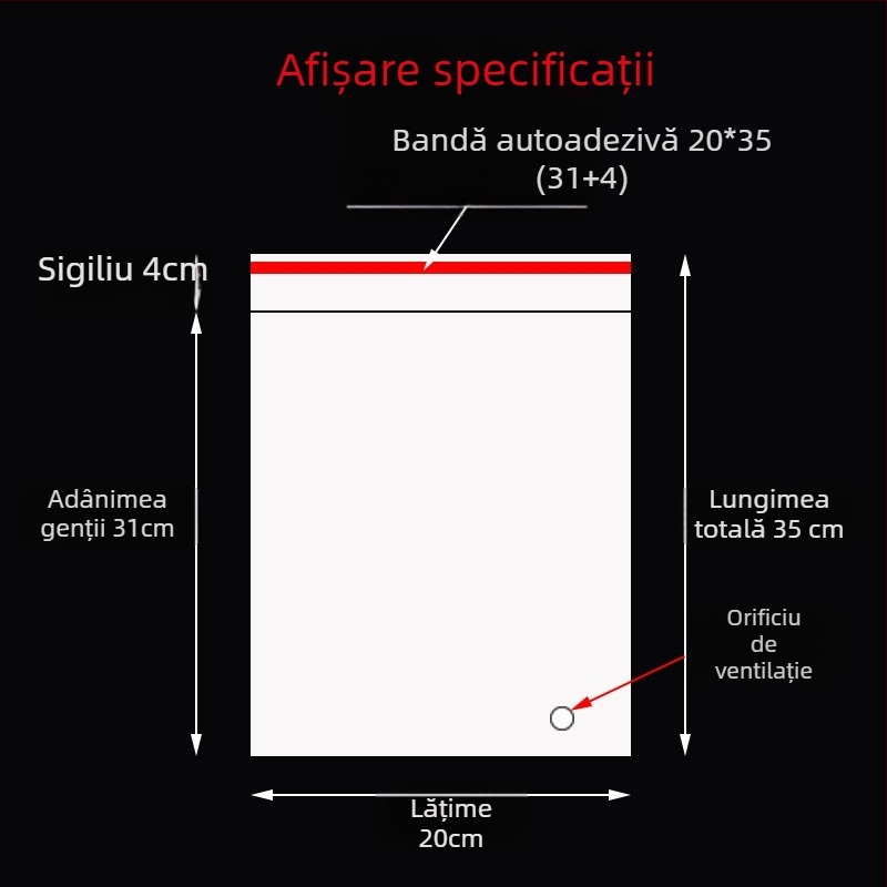 Pungă pentru haine din OPP, cu închidere automată, transparentă, îngroșată