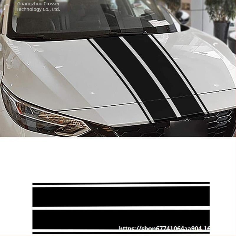 Decal auto pentru capotă — dungi ondulate, montare cu adeziv, marcă Traveler, cod Ali-697014947005