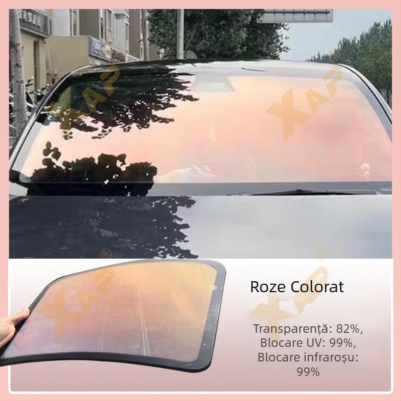 Film solar pentru geamuri auto, substrat PET de calitate optică, transmisie 60-80%, protecție UV 99%, izolație termică 99%