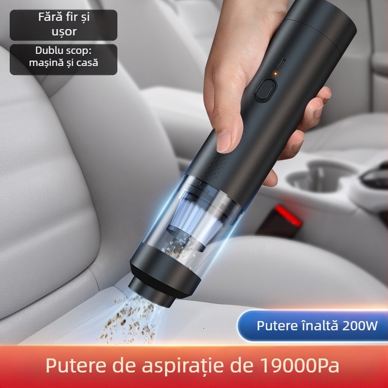 Aspirator pentru mașină, portabil, manual, fără fir, 7.4V, 80W, 9000Pa, reîncărcabil