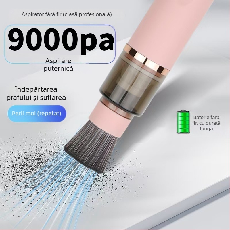 Manji aspirator de mână fără perii pentru auto și casă, alimentare USB, 25 W, baterie încorporată 1600–2000 mAh, aspirație >5000 Pa