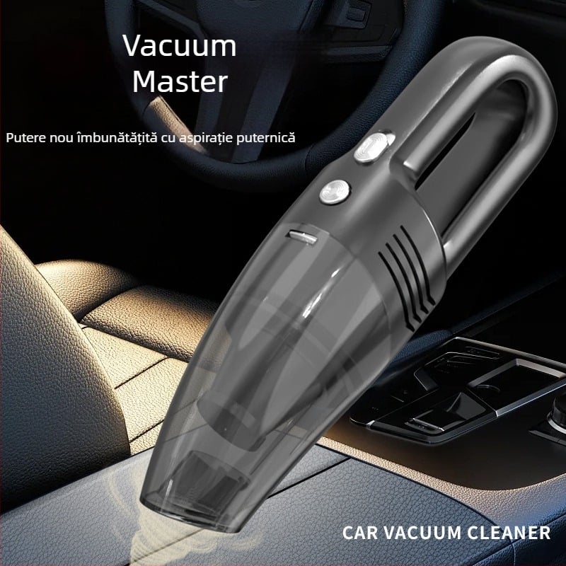 Aspirator de mână pentru mașină, aspirare 4500Pa, 60W, tensiune 7.4V/12V, cablu de încărcare 300 cm