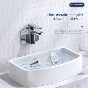 Aspirator portabil fără fir pentru mașină, 50W, aspirație 2100–3000 Pa, zgomot 36–45 dB, baterie încorporată 1000–1600 mAh, tip uscat, recipient de praf