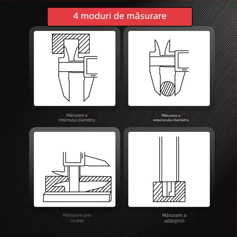 Caliper digital cu ecran mare – precizie înaltă, etichetă privată (Brand: DITRON, Tip: caliper digital)
