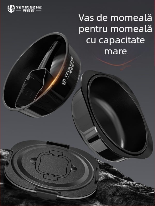 Vas de momeală cu capac - set de trei piese - interior antiaderent, adânc - plastic - Camper