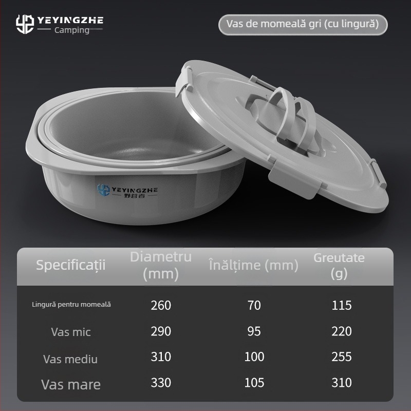 Vas de momeală cu capac - set de trei piese - interior antiaderent, adânc - plastic - Camper