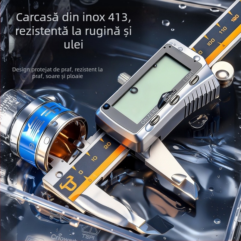 Caliper digital Enjoy (de calitate industrială; oțel inoxidabil; vernier; electronic)