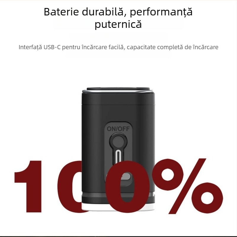 Pompa de aer portabilă pentru mașină, cu baterie litiu, 12V DC, flux 70 L/min, afișaj digital, autonomie peste 20 min