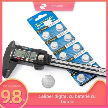 QITA caliper digital din oțel inoxidabil, alimentat cu baterie tip buton, înaltă precizie, pentru uz casnic