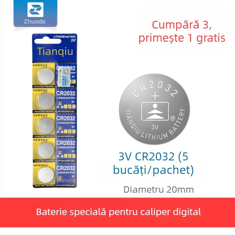 QITA caliper digital din oțel inoxidabil, alimentat cu baterie tip buton, înaltă precizie, pentru uz casnic