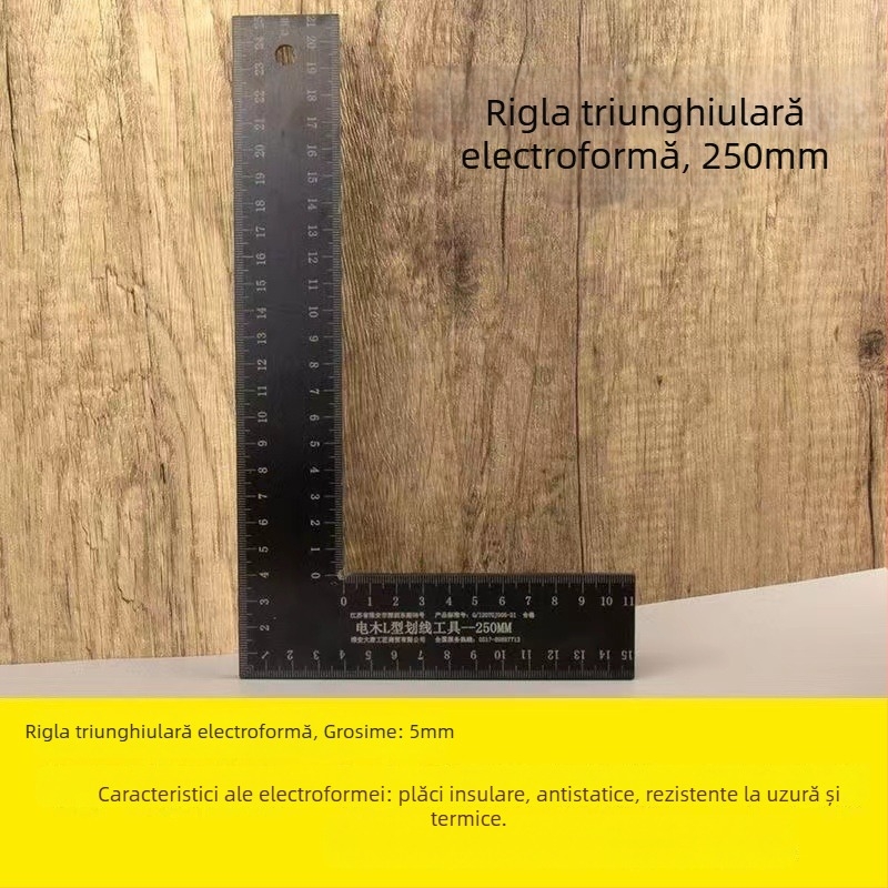 Tang's riglă unghi drept din bakelit, tip L, interval de măsurare 200