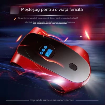 Pompa portabilă pentru pneuri auto cu afișaj digital, 12V, 120W, debit 40 L/min, cablu de alimentare 2.8 m